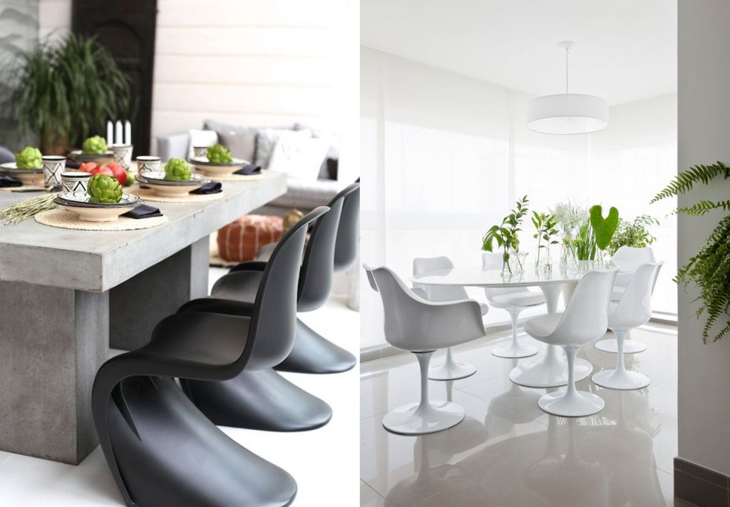 Cadeira Panton e Saarinen