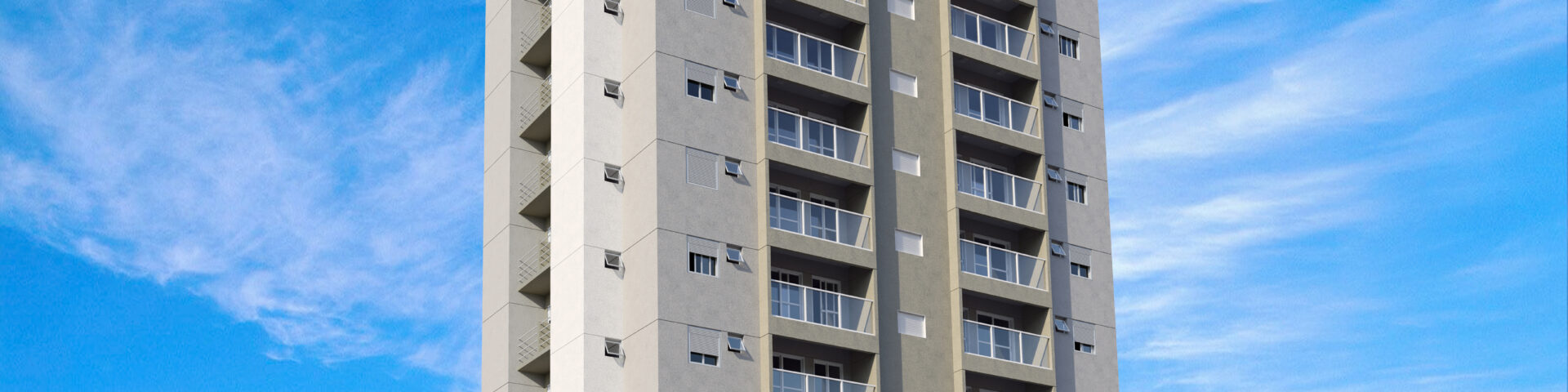 Fachada Diurna do edifício Live in Downton com Lajes Tecnicas