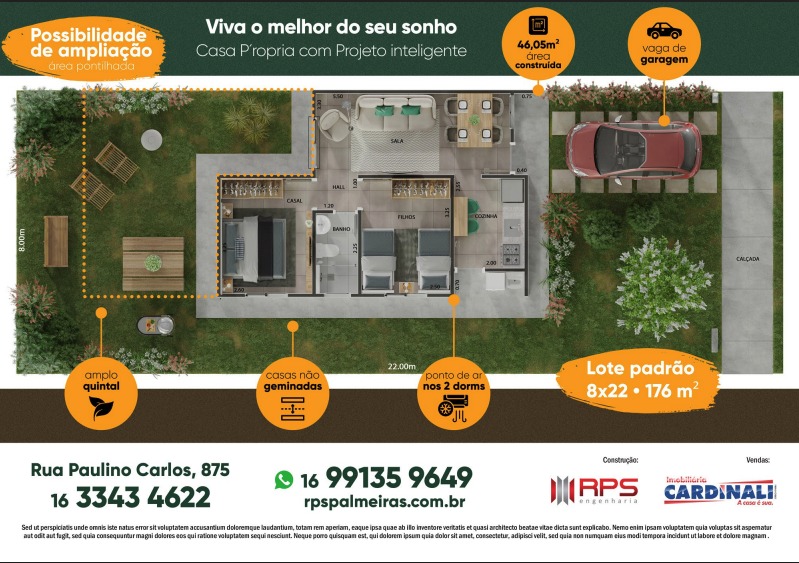 Planta aéra do imóvel do Jardim das Palmeiras em Ibaté